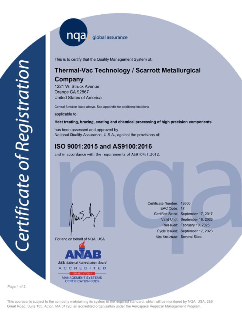 Approvals/Certifications – Scarrott Metalurgical Company